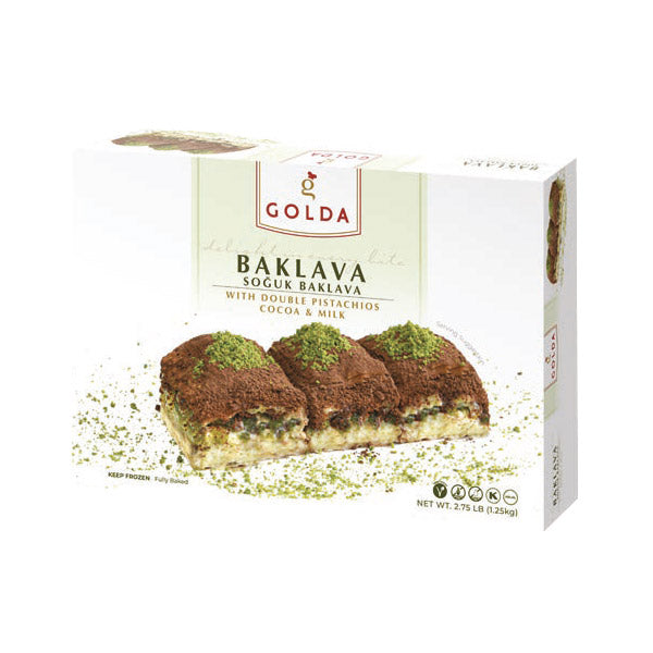 Golda Milk & Cocoa Baklava w/ Double Pistachios 2.75 lb